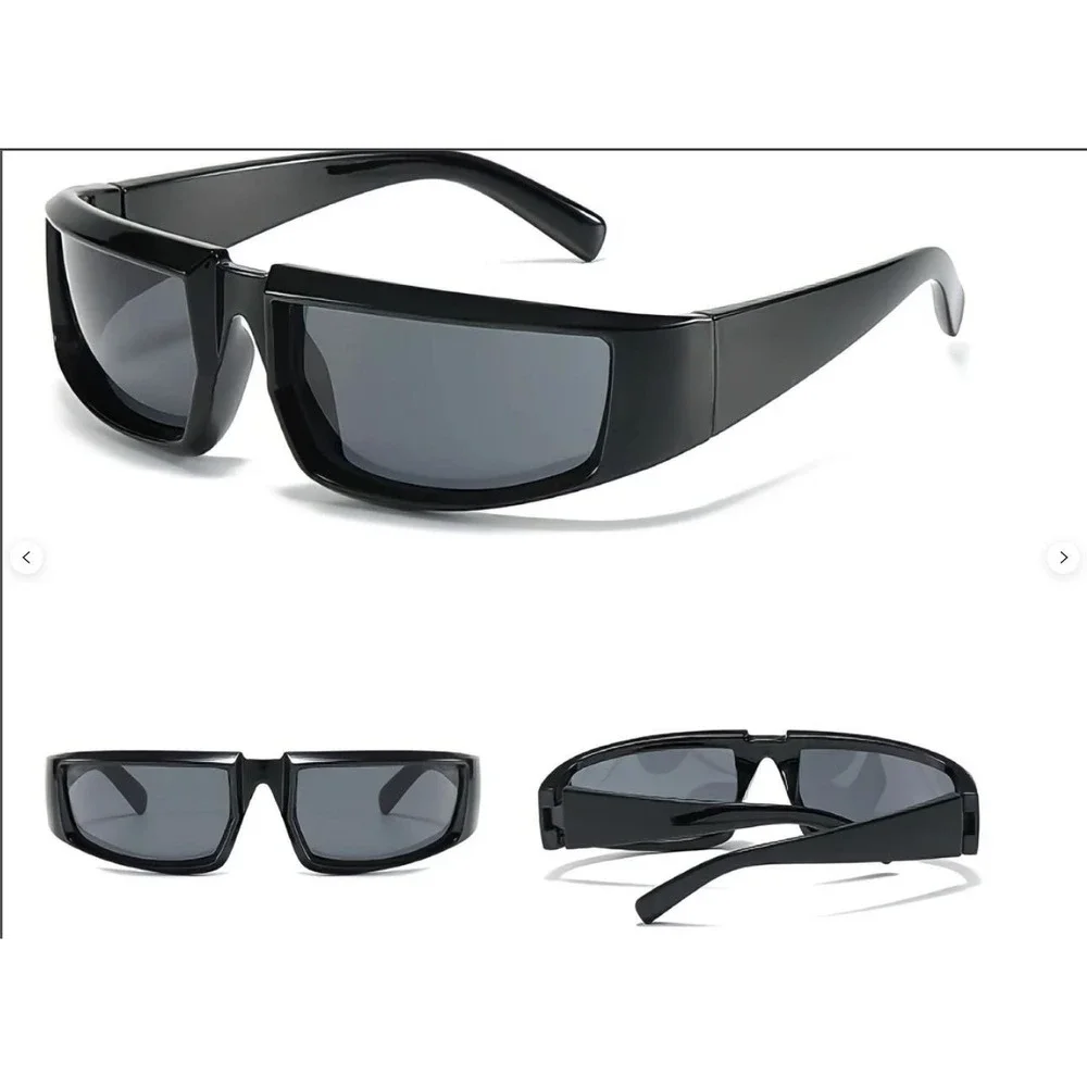 Black Rectangle Sunglasses  Style Fashion Sport Anti Wind Dust PC Lens‎ Lentes